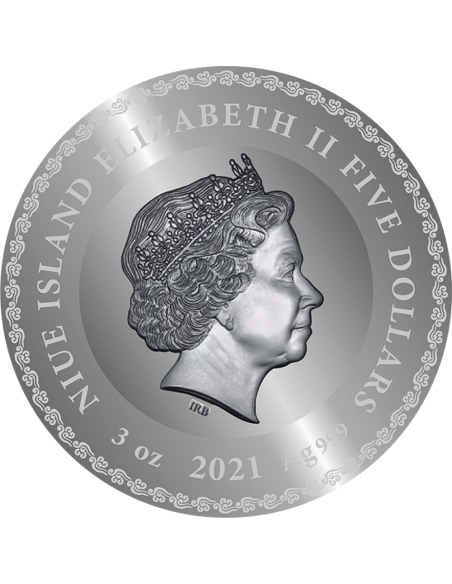 AMATERASU Divine Faces Of The Sun 3 Oz Silver Coin 5$ Niue 2021 - Coins & More - Niue