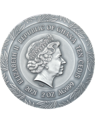 HYGEIA Goddesses Of Health 2 Oz Silver Coin 10 Cedis Ghana 2021 - Coins & More - Africa