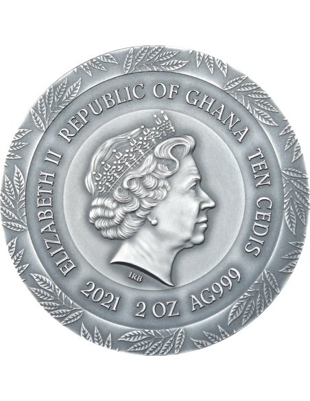 HYGEIA Goddesses Of Health 2 Oz Silver Coin 10 Cedis Ghana 2021 - Coins & More - Africa