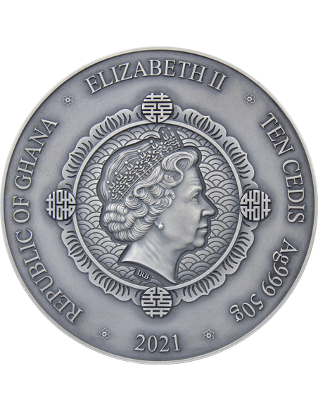 PHOENIX AND DRAGON Silver Coin 10 Cedis Ghana 2021 - Coins & More - Africa