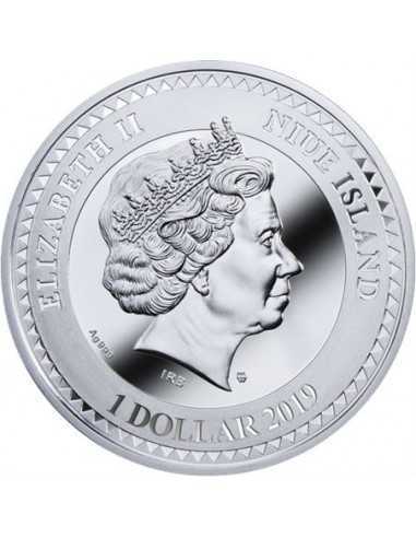PORTRAIT OF EUGENIA PRIMAVESI Amber Gustav Klimt Golden Five Silver Coin 1$ Niue 2019 - Coins & More - Niue