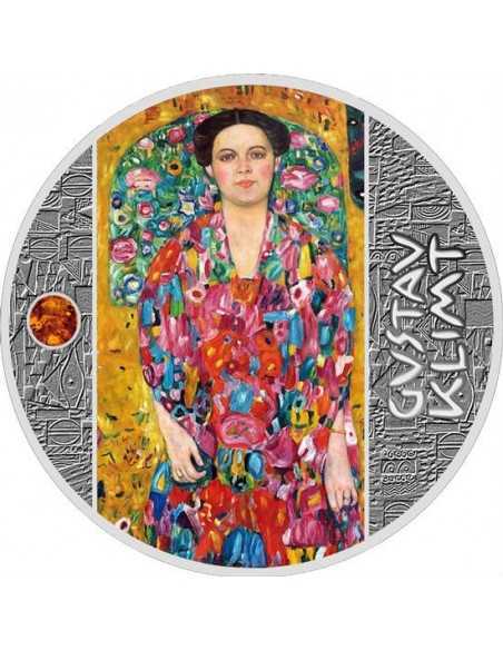 PORTRAIT OF EUGENIA PRIMAVESI Amber Gustav Klimt Golden Five Silver Coin 1$ Niue 2019 - Coins & More - Niue