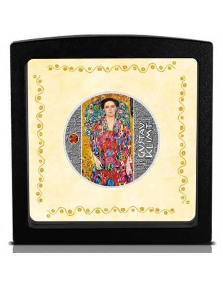 PORTRAIT OF EUGENIA PRIMAVESI Amber Gustav Klimt Golden Five Silver Coin 1$ Niue 2019 - Coins & More - Niue