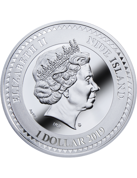 THE VIRGIN Amber Gustav Klimt Golden Five Silver Coin 1$ Niue 2019 - Coins & More - Niue