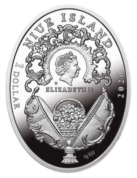 EMPIRE NEPHRITE Faberge Silver Coin 1$ Niue 2020 - Coins & More - Niue