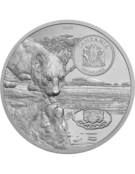 LIONS Growing Up 2 Oz Silver Coin 1500 Shillings Tanzania 2021 - Coins & More - Palau