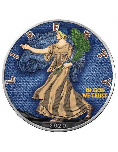 LEGENDARY JEANS AMERICAN WALKING LIBERTY 1 Oz Silver Coin 1$ Dollar USA 2020