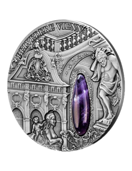 BELVEDERE VIENNA Winter Palace 2 Oz Silver Coin 2$ Niue 2015 - Coins & More - Niue