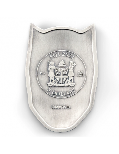 BLACK PANTHER MASK Marvel 2 Oz Silver Coin 5$ Fiji 2021