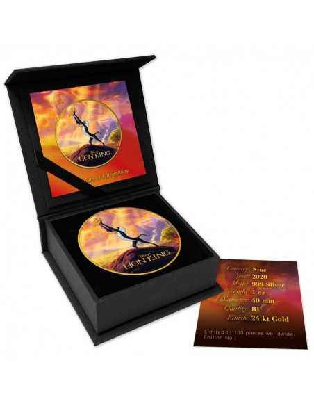 LION KING : THE CIRCLE OF LIFE 1 Oz Silver & Gold Gilded Coin 2$ Dollar Niue 2020 - Coins & More - Niue
