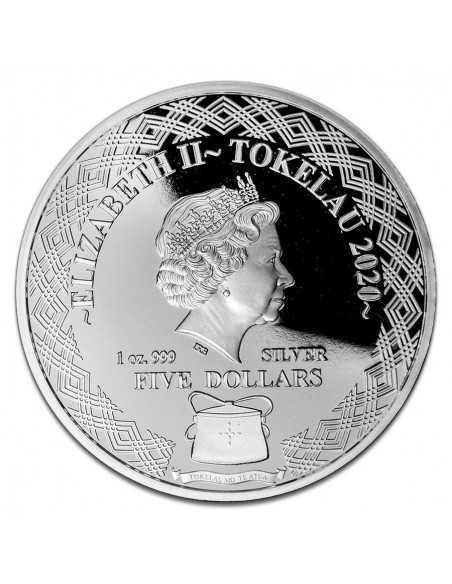 FLYING FISH HAHAVE RED COLORIZED 1 Oz Silver Coin 5$ Dollars Tokelau 2020 - Coins & More - Tokelau
