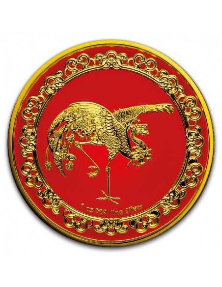 THE RED PHOENIX Celestial Animals 1 Oz Silver Gold Gilded Coin 2$ Dollars Niue 2020 - Coins & More - Niue