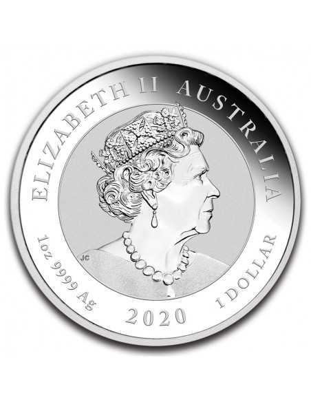 DOUBLE PIXIU Guardian Lions 1 Oz Silver Colorized Coin 1$ Dollar Australia 2020 - Coins & More - Australia