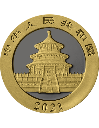 PANDA - GOLDEN RING EDITION 30g Silver Coin 10 Yuan China 2021 - Coins & More - Chine