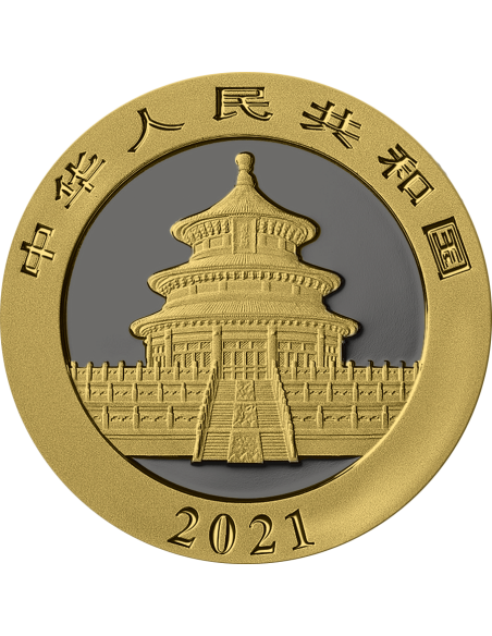 PANDA - GOLDEN RING EDITION 30g Silver Coin 10 Yuan China 2021 - Coins & More - Chine