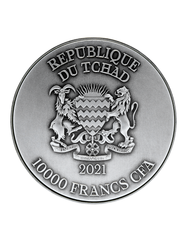 AO GUANG Azure Dragon 2 Oz Silver Coin 10000 Francs Chad 2021