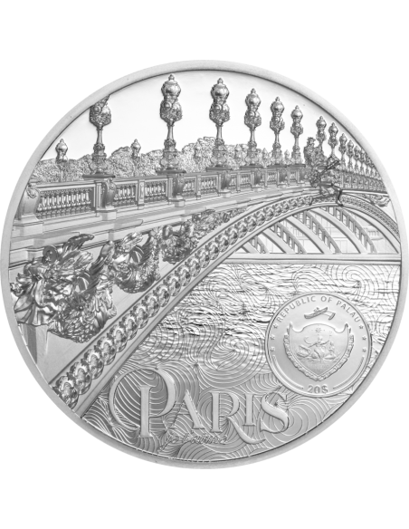 TIFFANY ART Paris 3 Oz Silver Coin 20$ Palau 2021
