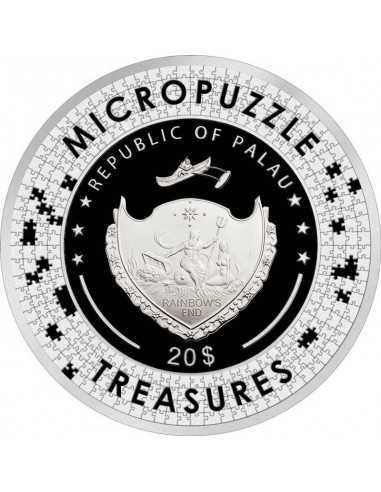 REVERIE By Mucha Micropuzzle Treasures 3 Oz Silver Coin 20$ Palau 2021 - Coins & More - Palau