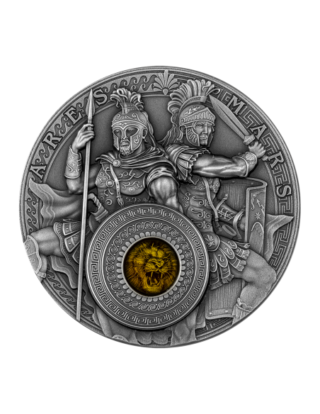 ARES AND MARS Ancient Gods 2 Oz Silver Coin 5$ Niue 2021 - Coins & More - Niue