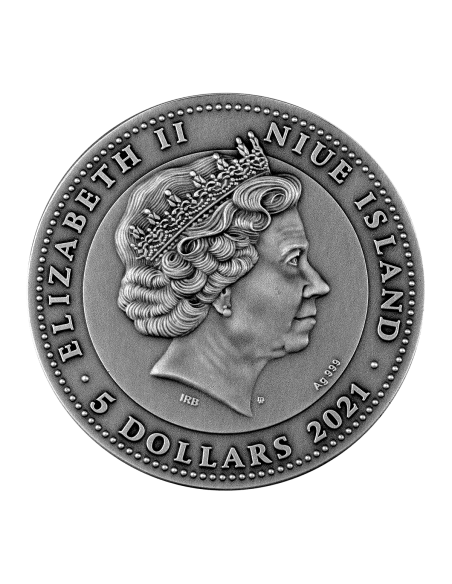 ARES AND MARS Ancient Gods 2 Oz Silver Coin 5$ Niue 2021 - Coins & More - Niue