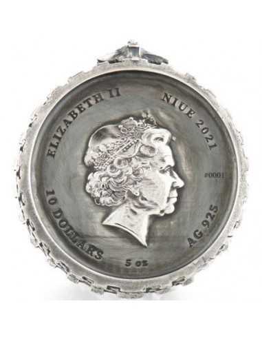GERALT THE WHITE WOLF The Witcher Book Series 5 Oz Silber Münze 10$ Niue 2021