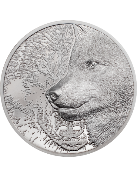 MYSTIC WOLF 1 Oz Platinum Coin 25000 Togrog Mongolia 2021 - Coins & More - Mongolia
