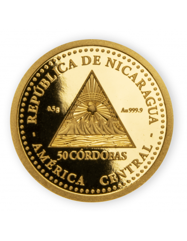 FERDINAND MAGELLAN 1/2 gram gold Coin 50 Cordobas Nicaragua 2021 - Coins & More - America