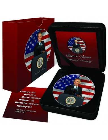 BARACK OBAMA 1 Oz Silver Coin 1$ Dollar USA 2018