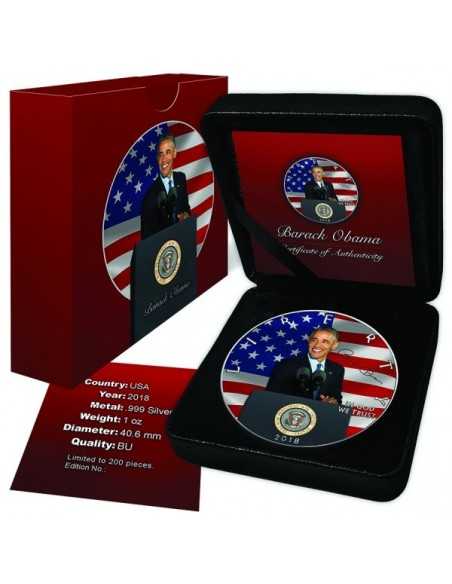 BARACK OBAMA 1 Oz Silver Coin 1$ Dollar USA 2018