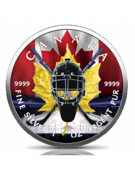 HOCKEY SUR GLACE - 1 Oz Silver Colorized coin 5$ Dollars Canada 2020 - Coins & More - Canada