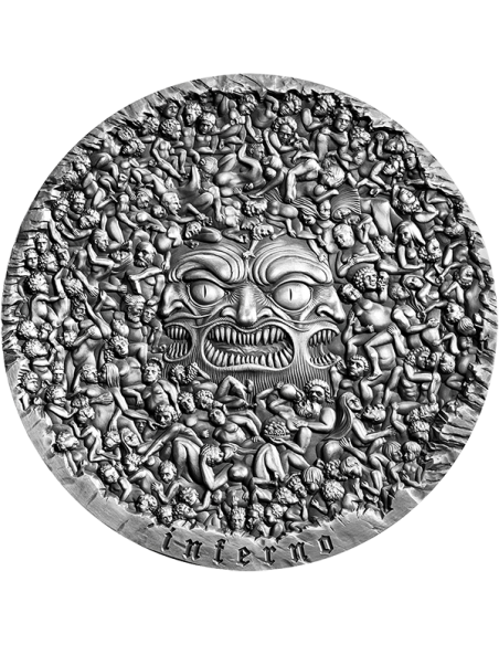 INFERNO The Divine Comedy 700th Anniversary 1 Kg Kilo Silver Coin 10000 Francs Cameroon 2021