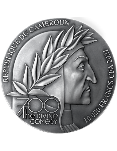 INFERNO The Divine Comedy 700th Anniversary 1 Kg Kilo Silver Coin 10000 Francs Cameroon 2021