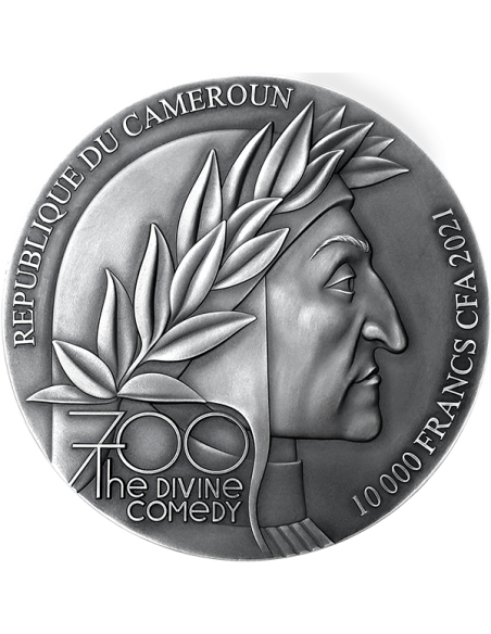 INFERNO The Divine Comedy 700th Anniversary 1 Kg Kilo Silver Coin 10000 Francs Cameroon 2021