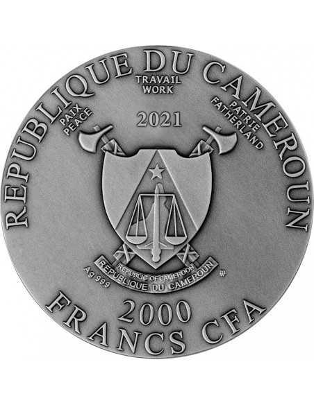 CYCLOPS 2 Oz Silver Coin 2000 Francs Cameroon 2021