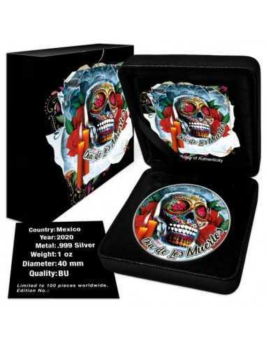 DAY OF THE DEAD : ICE SKULL 1 Oz Silver Libertad coin Mexico 2020 - Coins & More - Mexique