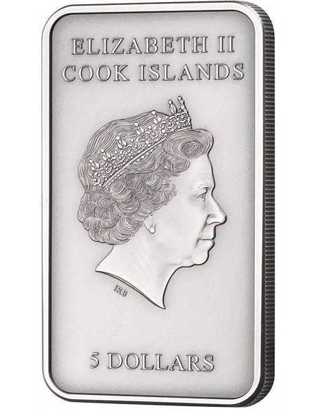 SHROUD OF TURIN Jesus Christ 1 Oz Silver Coin 5$ Cook Islands 2020 - Coins & More - Îles Cook