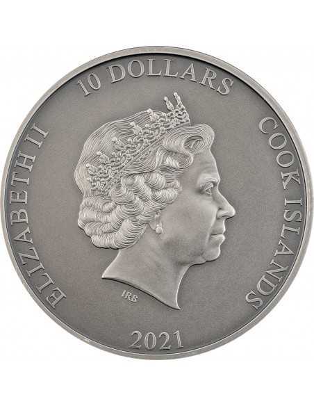 NEZHA AND HIS NINE WEAPONS Mythology 2 Oz Silver Coin 10$ Cook Islands 2021 - Coins & More - Isole Cook