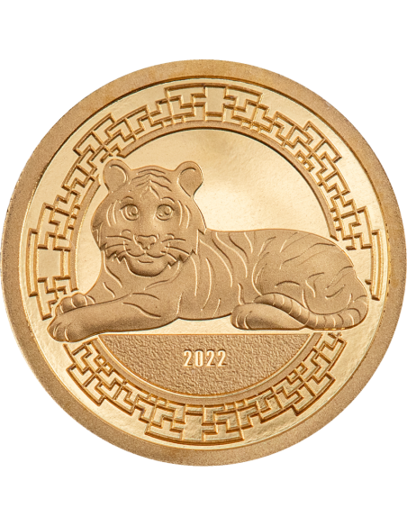 TIGER Lunar Year Gold Coin 1000 Togrog Mongolia 2022 - Coins & More - Mongolie