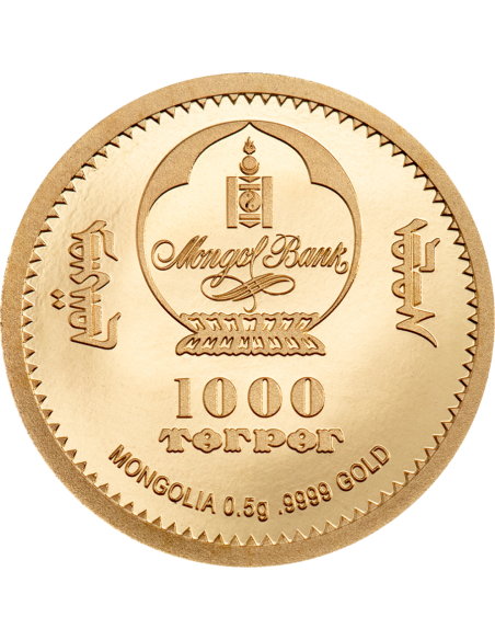 TIGER Lunar Year Gold Coin 1000 Togrog Mongolia 2022 - Coins & More - Mongolie