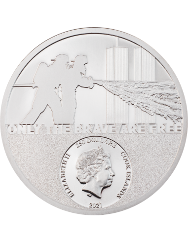 FIREFIGHTER Real Heroes 1 Oz Platinum Coin 250$ Cook Islands 2021 - Coins & More - Isole Cook