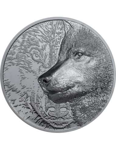 MYSTIC WOLF Black Proof 2 Oz Silver Coin 1000 Togrog Mongolia 2021 - Coins & More - Mongolie