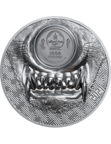 MYSTIC WOLF Black Proof 2 Oz Silver Coin 1000 Togrog Mongolia 2021 - Coins & More - Mongolie