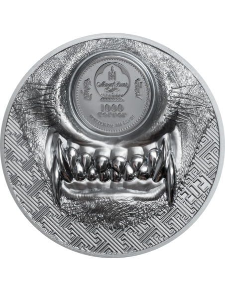 MYSTIC WOLF Black Proof 2 Oz Silver Coin 1000 Togrog Mongolia 2021 - Coins & More - Mongolie