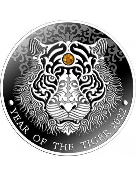 YEAR OF THE TIGER Lunar Year 1/2 Oz Silver Proof Coin 2 Cedis Ghana 2022 - Coins & More - Africa