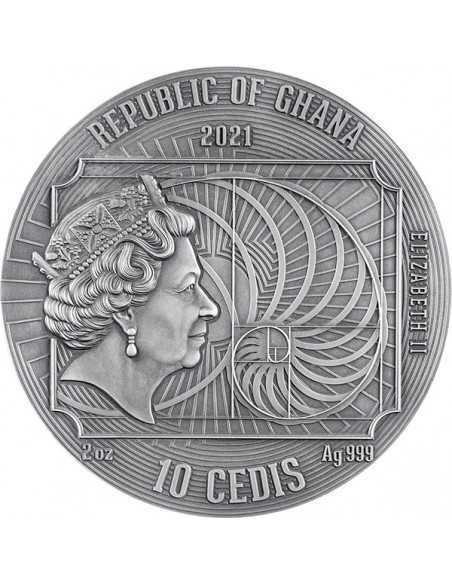 ALBRECHT DURER Worlds Greatest Artists 2 Oz Silver Coin 10 Cedis Ghana 2021 - Coins & More - Africa