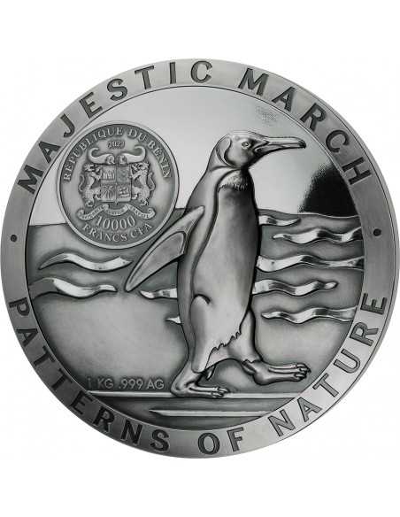MAJESTIC MARCH Pattern of Nature 1 Kg Kilo Silver Coin 10000 Francs Benin 2022 - Coins & More - Africa