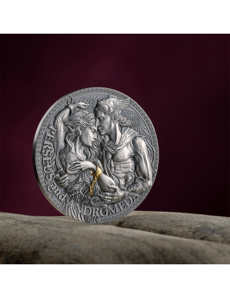 PERSEUS AND ANDROMEDA Great Greek Mythology 2 Oz Silver Coin 2000 Francs Cameroon 2023 - Coins & More - Camerun