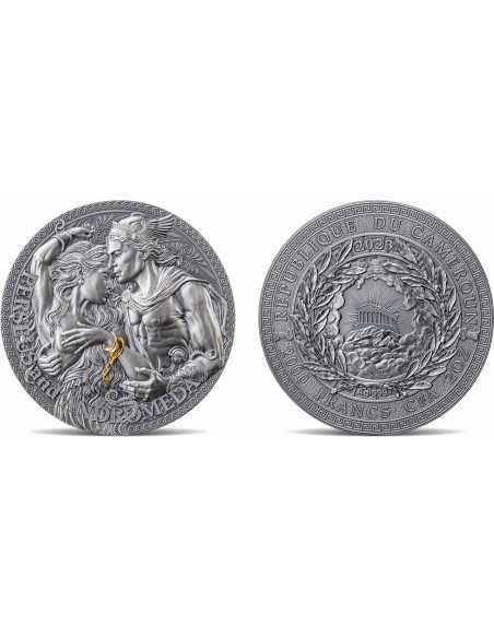 PERSEUS AND ANDROMEDA Great Greek Mythology 2 Oz Silver Coin 2000 Francs Cameroon 2023 - Coins & More - Camerun