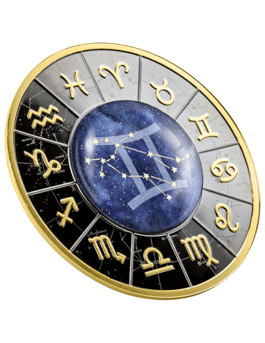 GEMINI Zodiac Signs Silver Coin 500 Francs Cameroon 2023