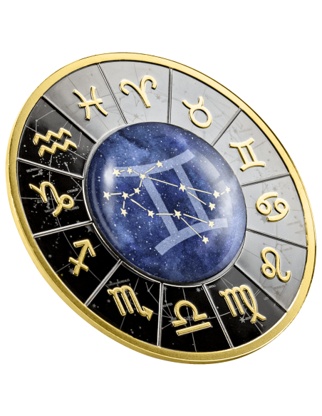 GEMINI Zodiac Signs Silver Coin 500 Francs Cameroon 2023